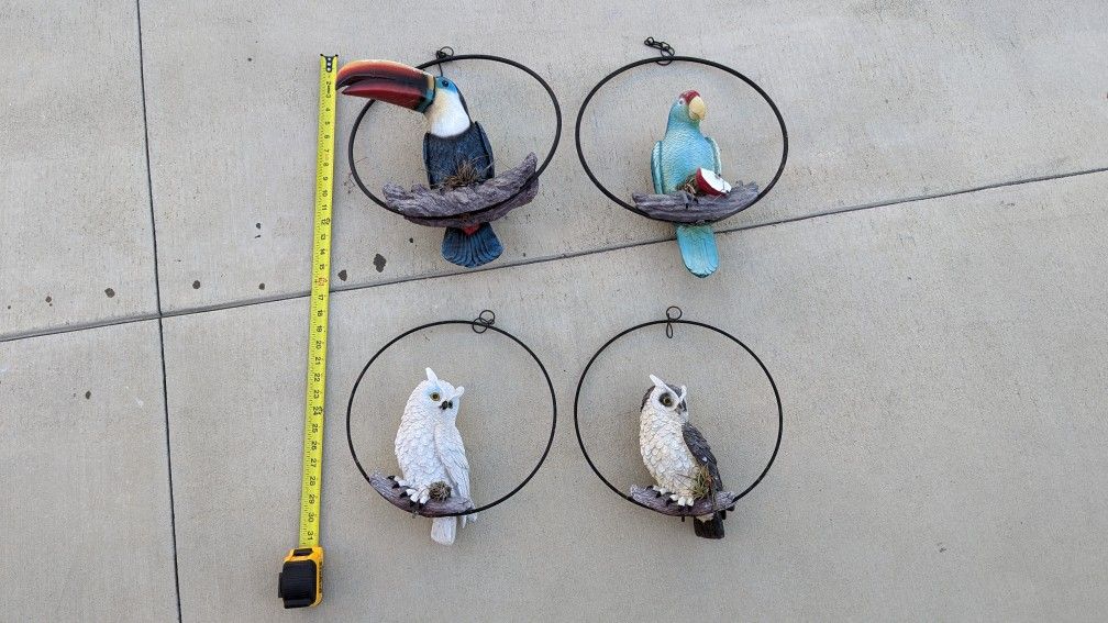 Garden Sculptures and Statues Parrot Owl Toucan $30 EACH