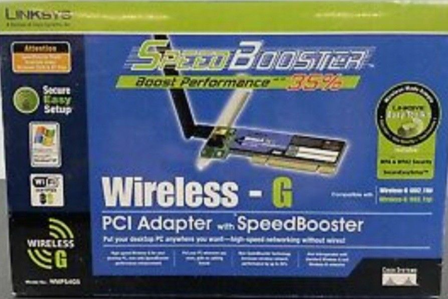 Linksys Wireless-G PCI Adapter with Speed Booster - Factory Sealed