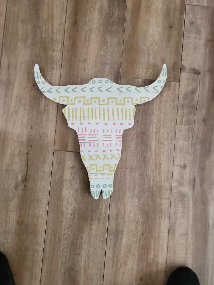 Boho chic bull decor