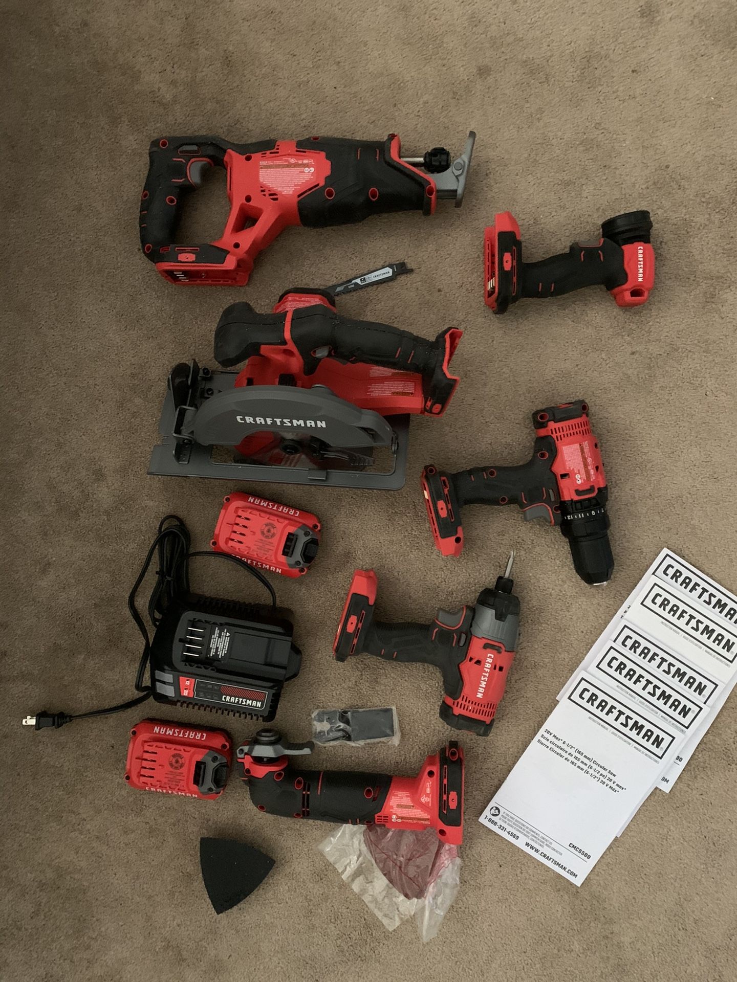 6 piece craftsman 20v combo set