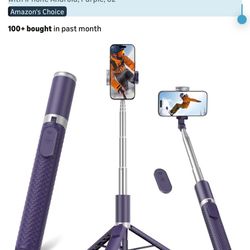 Phone Tripod & Selfie Stick with Remote, Portable, Lightweight for Video Recording Vlog, Extendable Travel Tripod Stand Compatible with iPhone Android
