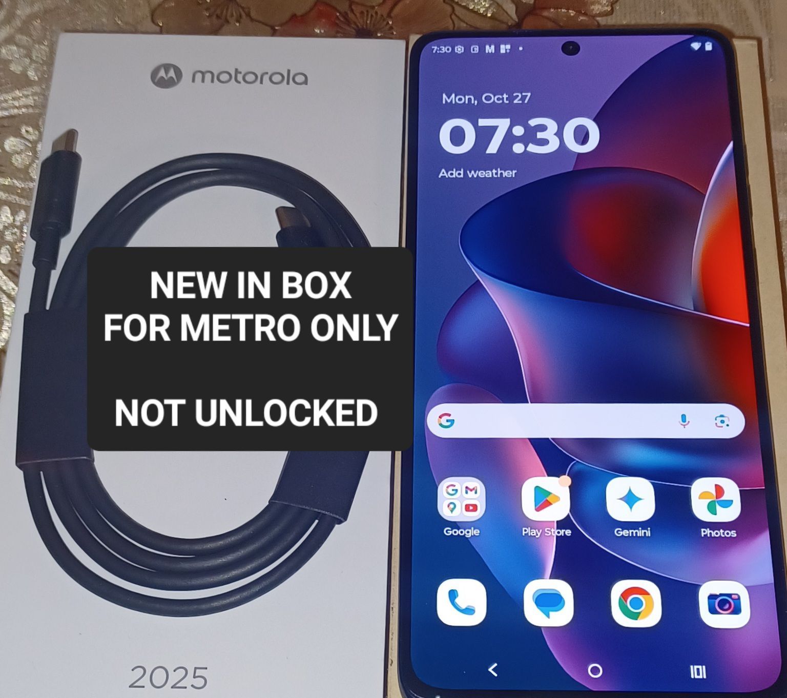 MOTOROLA G STYLUS 2025 5G 128GB ANDROID NEW IN BOX CLEAN IMEI FOR METRO ONLY OR FOR WIFI USE**NOT UNLOCKED**