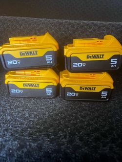 DEWALT 20V 5.0 amp batteries $50 each