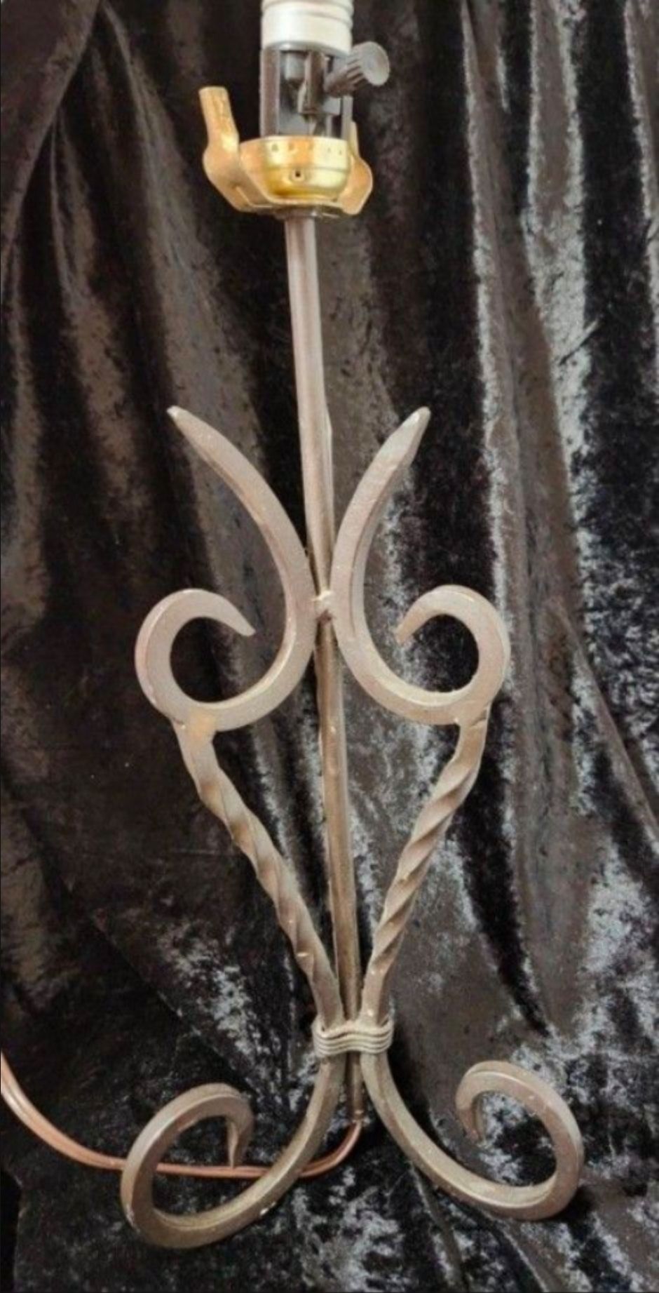 Vintage Wrought Iron Ornamental Table Lamp (NO Shade)