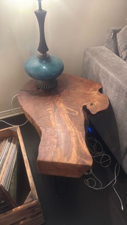 Wood slab table