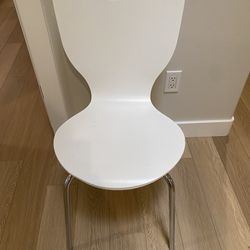 White Wooden Desk Chair 