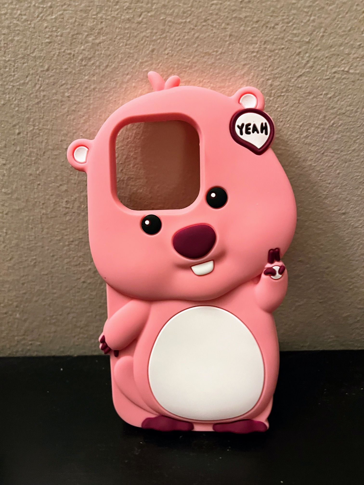 Cartoon Pink Loopy Rubber Phone Case Cover for iPhone 13 14 15 Pro Max