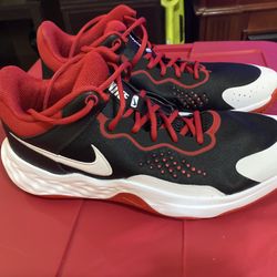 Nike Fly By Mid 3 Basketball Shoes Mens Size 12 Black/White/Gym Red - - $20