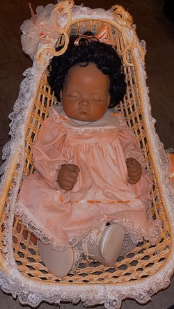 Vintage African American Toddler Doll in Red Polka Dot Dress – Original Betty Messier Tag