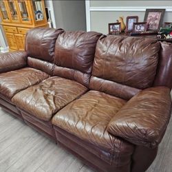 Leather Sofa With Feet Rest