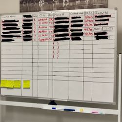 48” x 36” Rolling white board / Magnetic / double sided / dry erase board