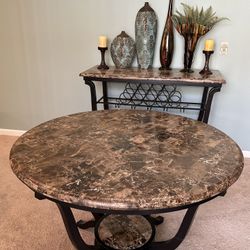 Marble Table And Side Bar