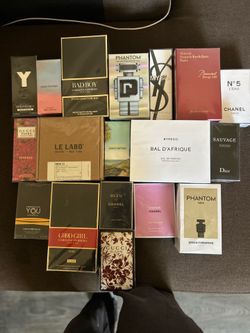 Assortment of colognes and perfumes