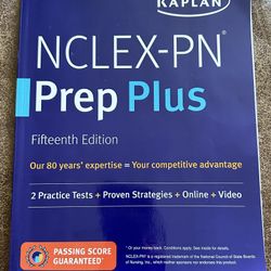 Kaplan PN Prep Plus, 15th edition, NCLEX Study Guide Book 