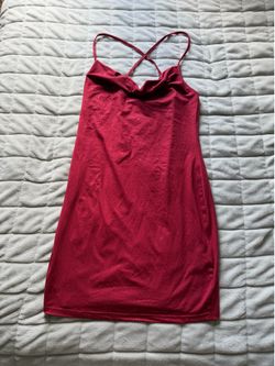 Red fitted dress