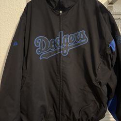 Majestic Athletic Los Angeles Dodgers black and blue bomber jacket 