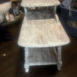 Refurbished solid wooden vintage table 23 inches high just over 26 1/4 long 14"W From Bottom 15" top