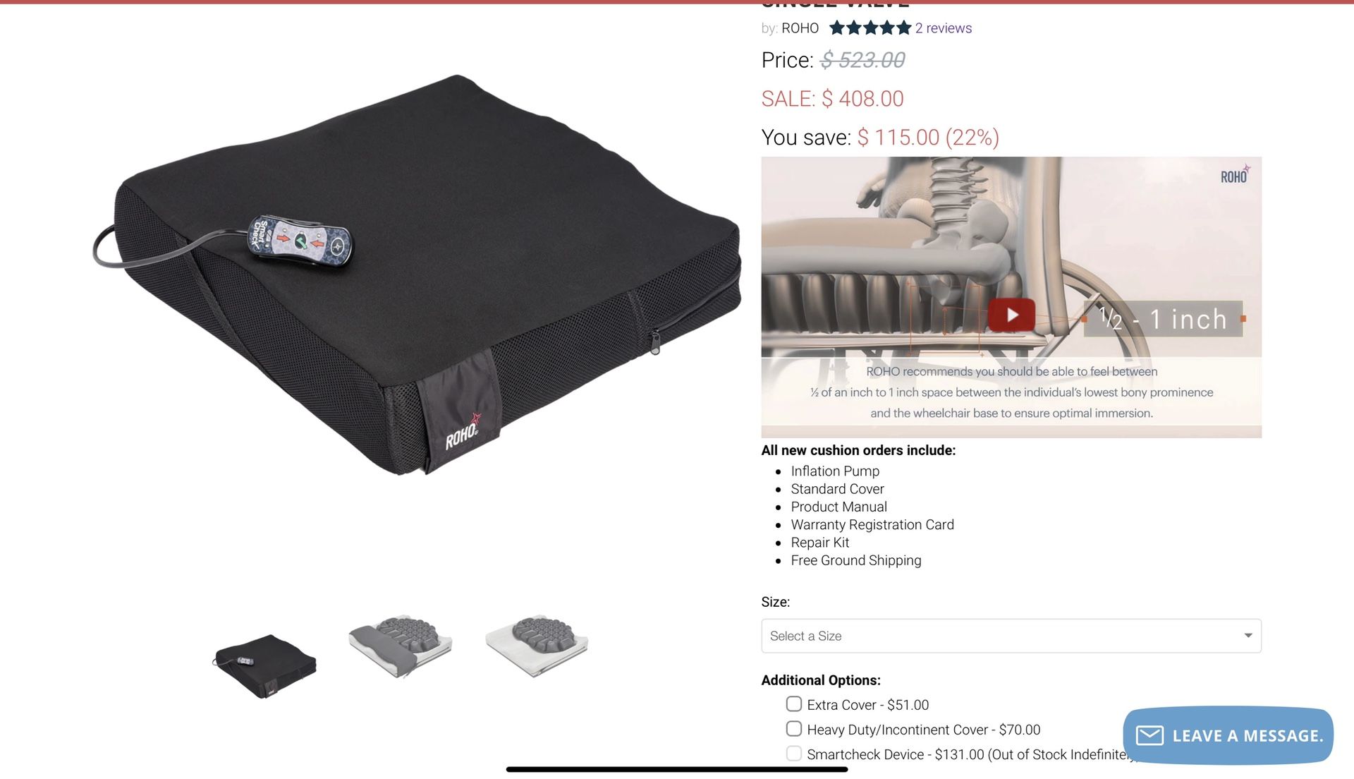 ROHO Air Mattress Support