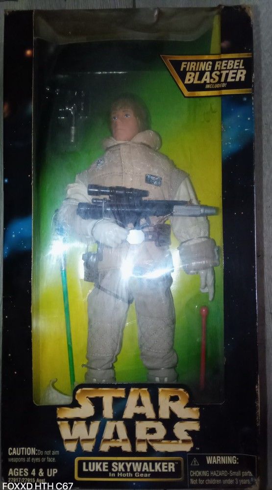 Vintage Star Wars Luke Skywalker in Hoth Gear 12" Action Figure 1997 Kenner W/ Blaster New Sealed Box
