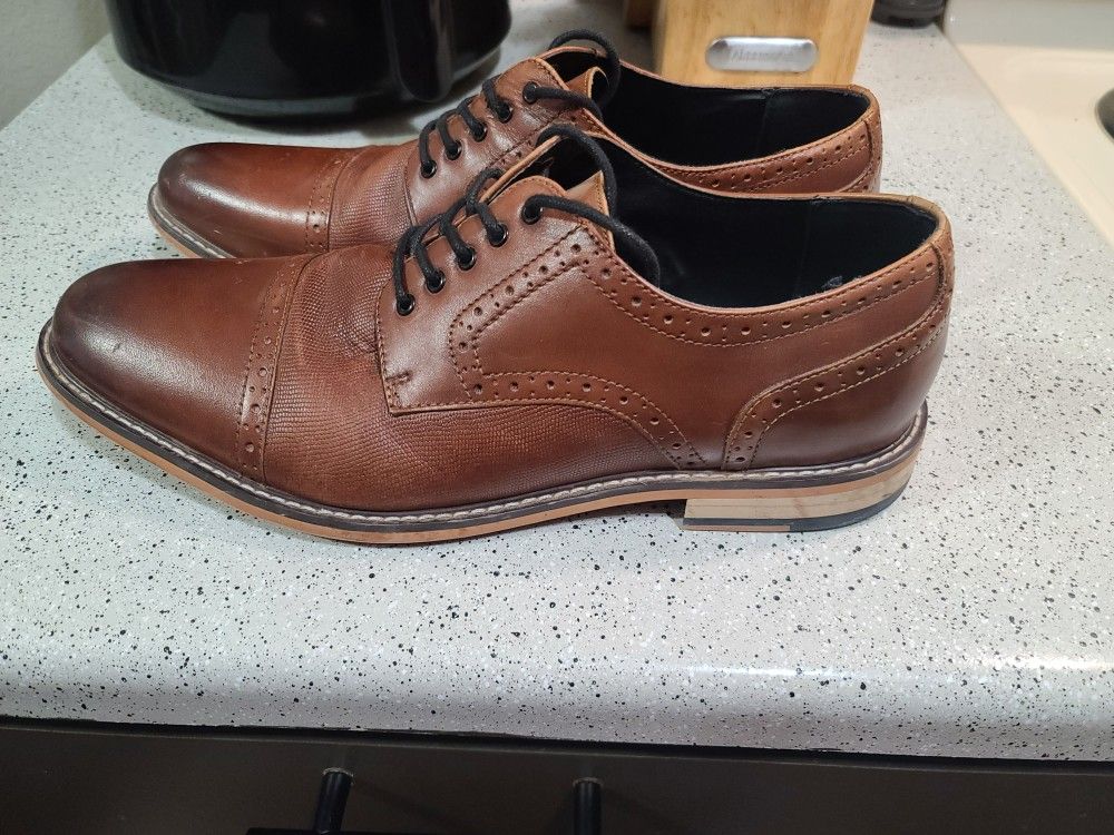 Size 12 Bar 3 Brown Leather Oxfords