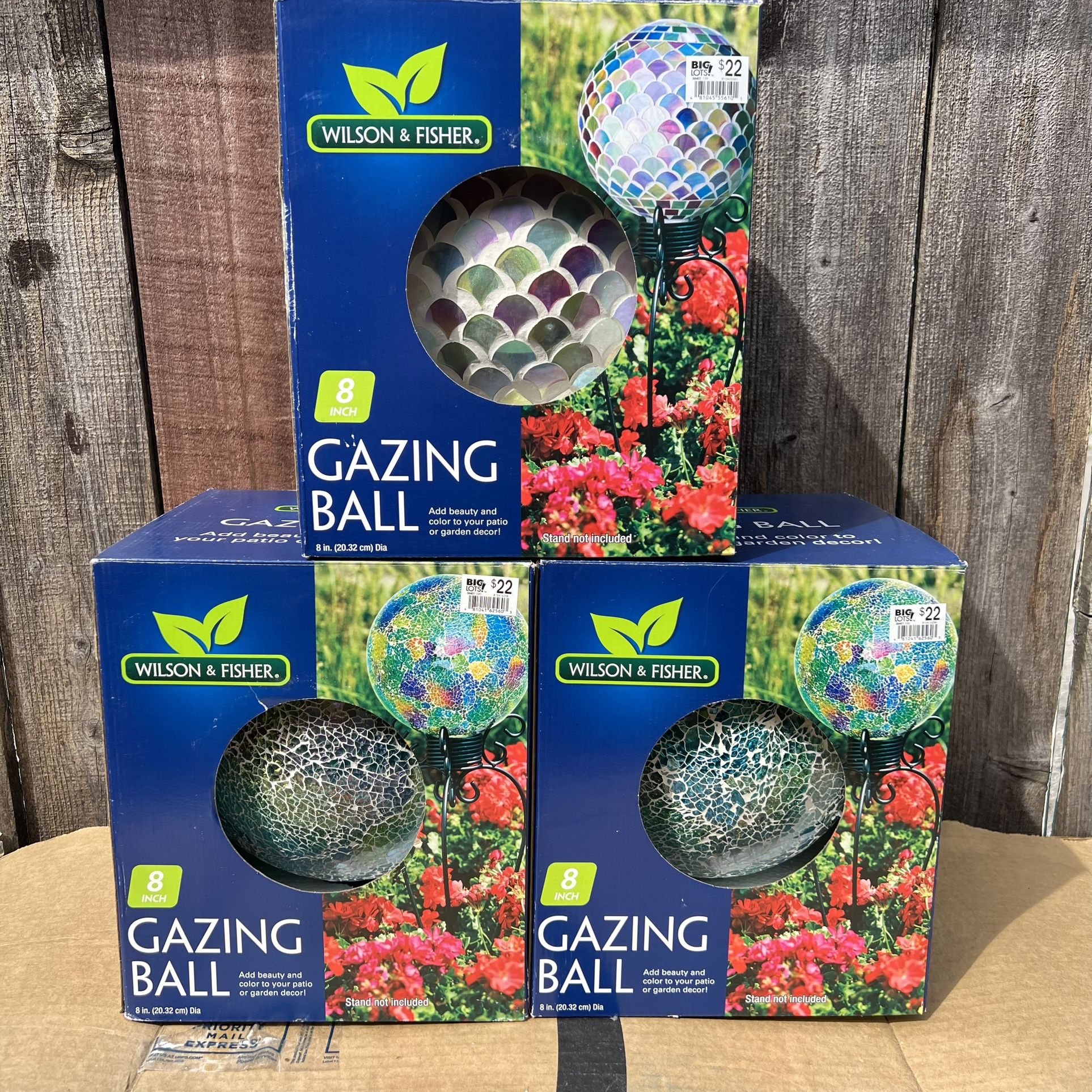 Brand New 8" Blue, Mosaic Glass Gazing Ball