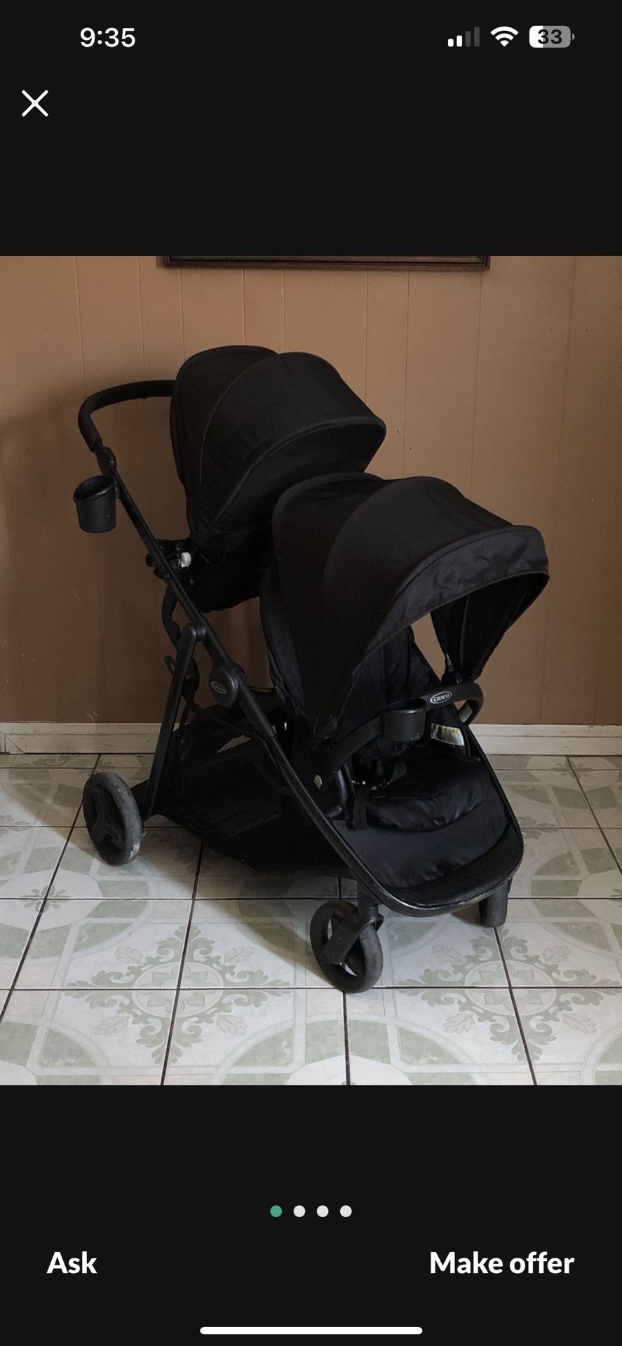 LIKE NEW GRACO READY 2GROW 2.0 DOUBLE STROLLER!!!!
