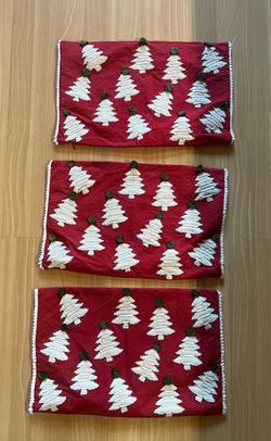 3 world market Christmas tree pillow covers $8 each