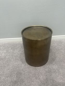 Gold Tone Medal Side End Table