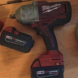 Milwaukee 1/2 Inch Impact With 2 Batteries M18 And Charger 