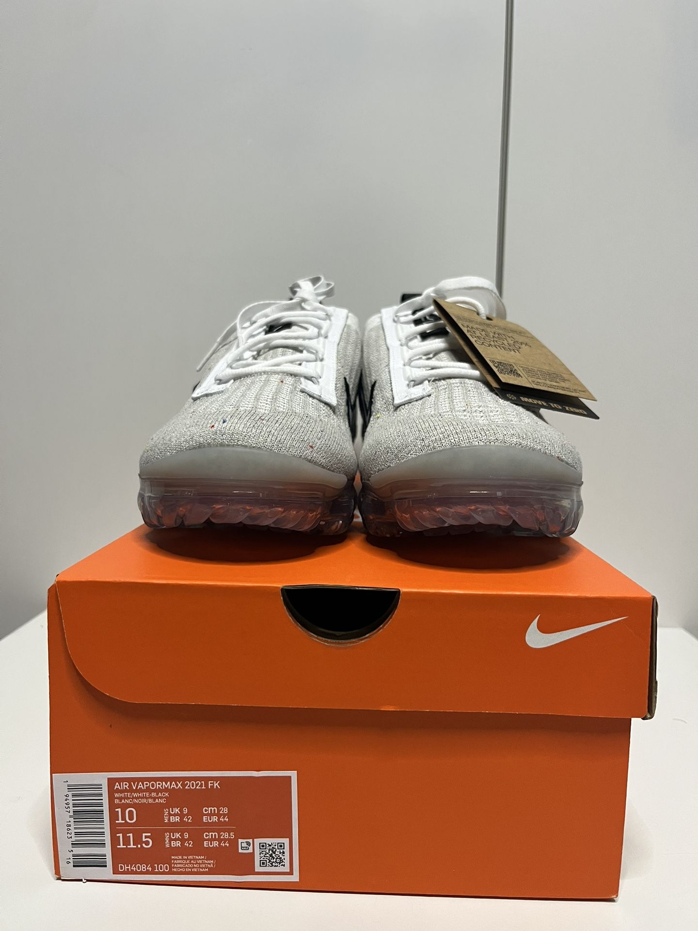 Size 10 Nike Air VaporMax Flyknit 2021 White DH4084 100