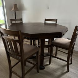 Wood Dining Table W Extension 