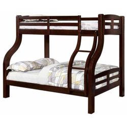 Elegant Dark Wood Bunk Bed With Full Bottom And Twin Top (negotiable)
