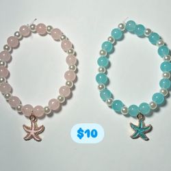 Matching Blue And Pink Bracelet 