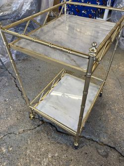 Wine Cart with Marble Tops