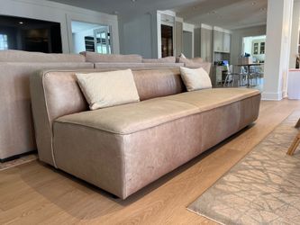 CB2 Leather Sofa – Modern Minimalist Style