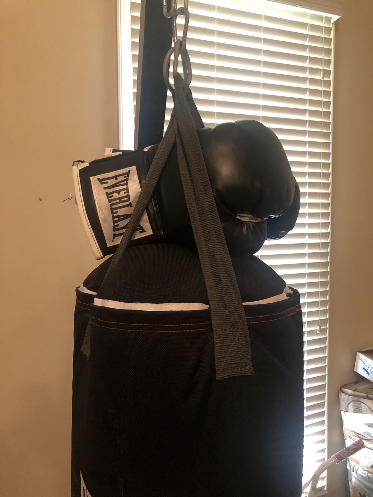 Punching bag with stand and 4 pair of gloves will trade MAYBE