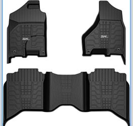 Dodge Ram  Floor Mats Fit for 2013-2018 Dodge Ram 1500/2500/3500 Crew Cab, 2019-2024 Dodge Ram 1500 Classic Crew Cab All Weather TPE Custome Fit Acces