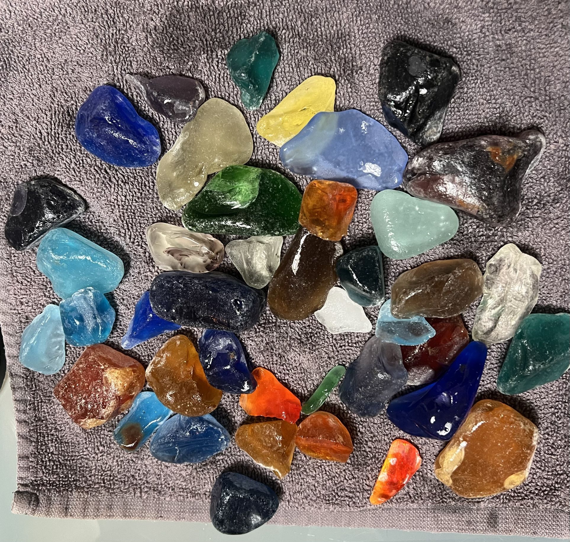 Colorful Tumbled Chunks of Glass