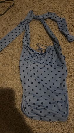 Blue Polka Dot Halter Top