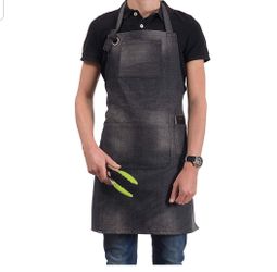 Cooking Denim Apron with Pockets (Black)