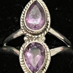 NEW  Size 9.25 Amethyst sterling Silver Ring