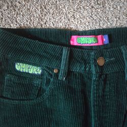 Empyre Corduroy Pants Green Straight Skater Womens