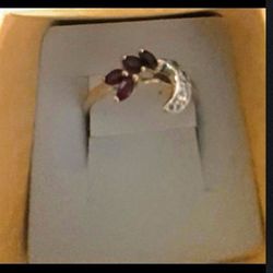 Spectacular 14k Ring Guard with Diamonds and Tourmaline