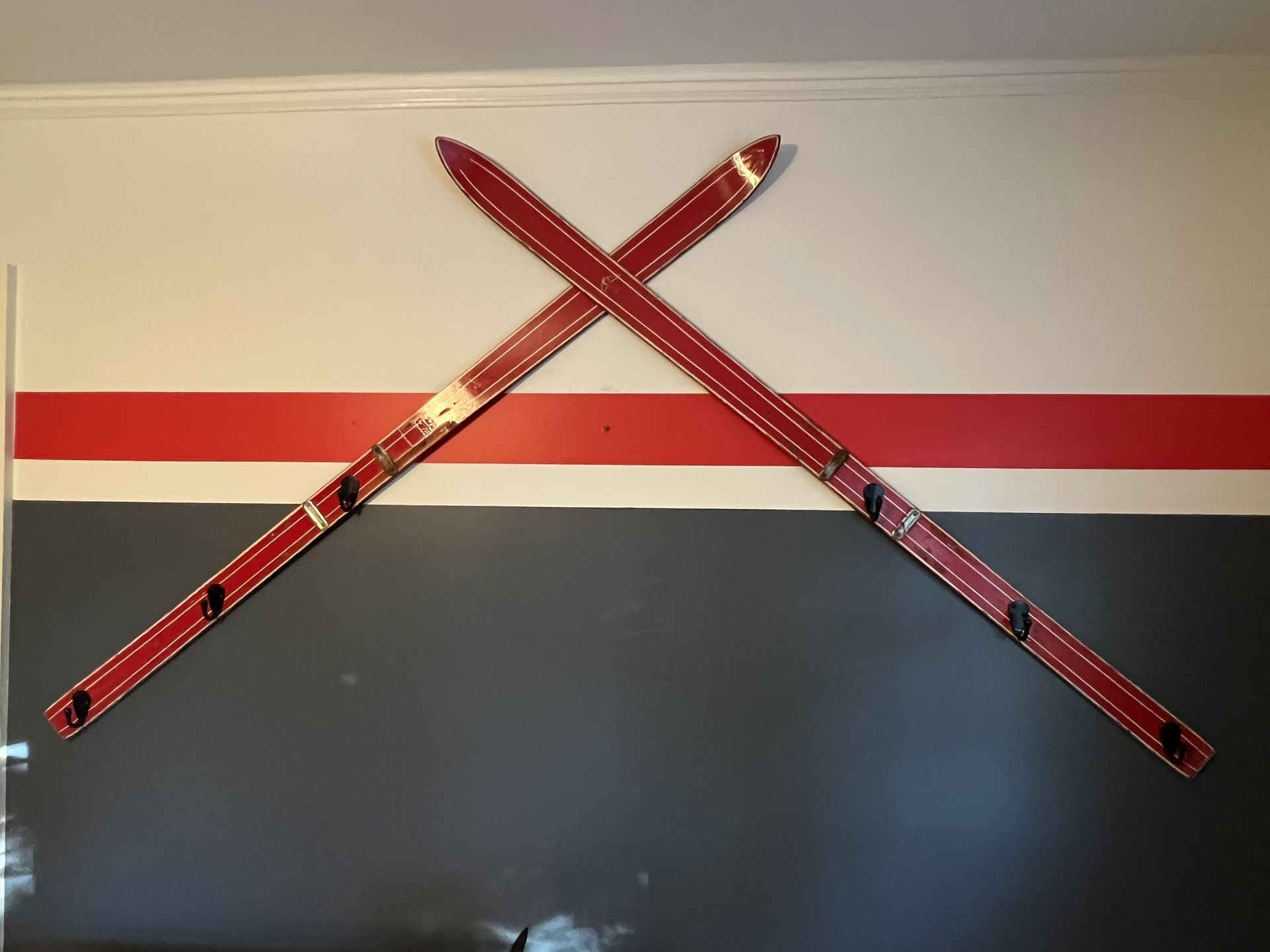 Vintage Skis Coat Hooks