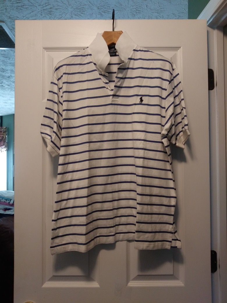Polo Ralph Lauren Mens Pre-owned White 100%pima cotton Polo Shirt XL