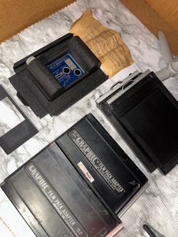 Graflex Graphic Film accessories, Vintage 6x7/6x6film adapter/4x5 holders/+More