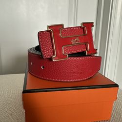 H Red/Black Reversible Designer Belt Men’s (All Sizes Available)