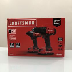 Craftsman V20 MAX 20 V Cordless Brushed 2 Tool Drill/Driver and Impact Driver Kit