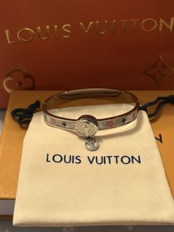 Monogram Silver Tone Bangle