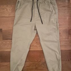 Tan and Cream American Eagle Joggers